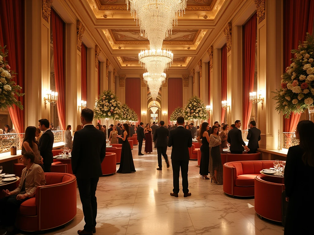 Sophisticated party venue styling